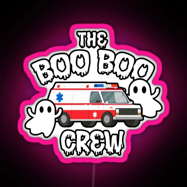 EMS EMT Paramedic Boo Boo Crew Ambulance Halloween RGB Neon Sign