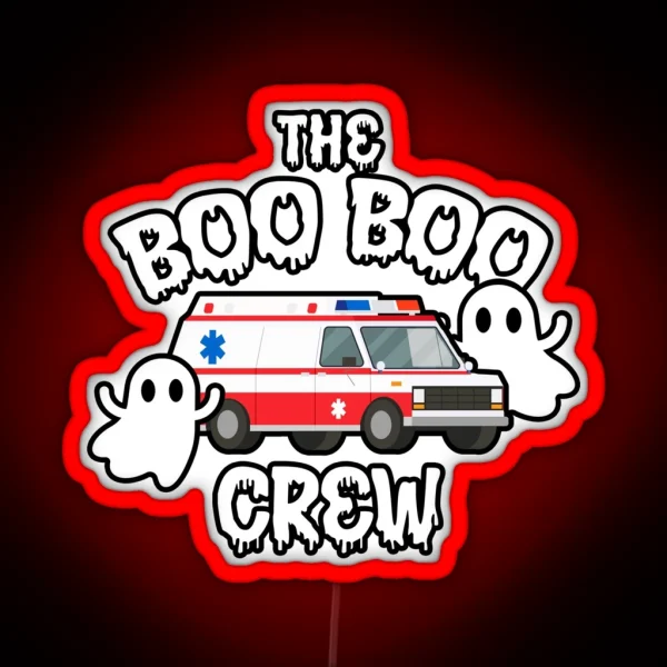EMS EMT Paramedic Boo Boo Crew Ambulance Halloween RGB Neon Sign