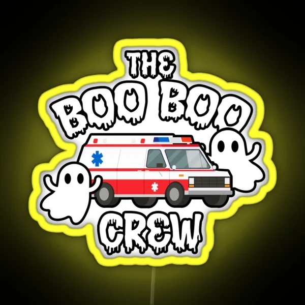 EMS EMT Paramedic Boo Boo Crew Ambulance Halloween RGB Neon Sign