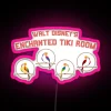 Vibrant LED art display featuring exotic birds in tropical colors
