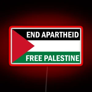 End Apartheid Free Palestine Poster RGB Neon Sign