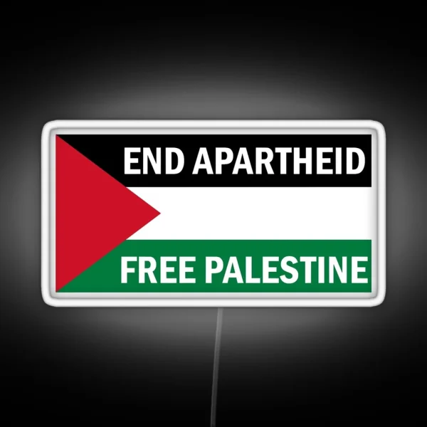 End Apartheid Free Palestine Poster RGB Neon Sign