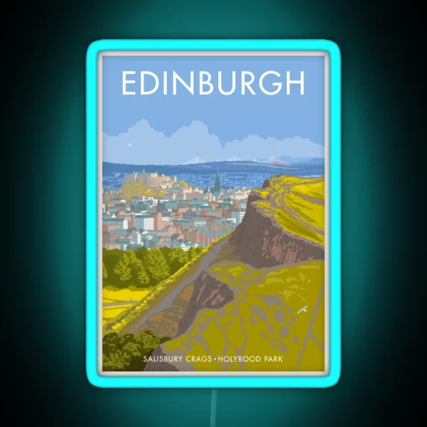 Endinburgh Salisbury Crags RGB Neon Sign
