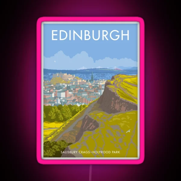 Endinburgh Salisbury Crags RGB Neon Sign