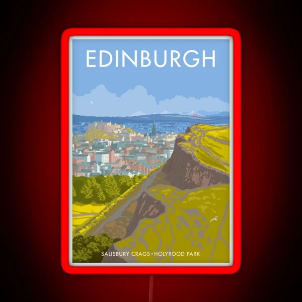 Endinburgh Salisbury Crags RGB Neon Sign