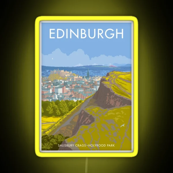 Endinburgh Salisbury Crags RGB Neon Sign