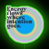 Vibrant RGB neon sign boosting positive vibes and intentional energy flow