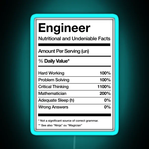 Engineering Engineer Funny RGB Neon Sign
