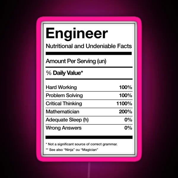 Engineering Engineer Funny RGB Neon Sign