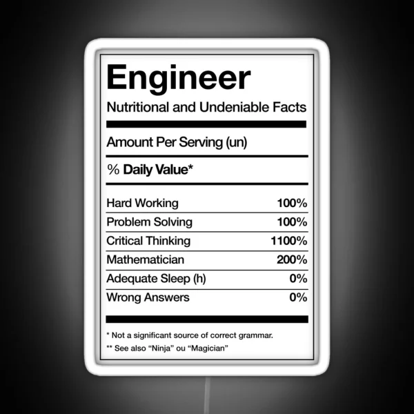 Engineering Engineer Funny RGB Neon Sign