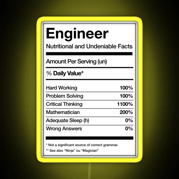 Engineering Engineer Funny RGB Neon Sign