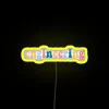 Vibrant engineering-inspired RGB neon sign with programmable LED display options