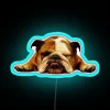 English Bulldog Lazy Beast Neon Sign for Dog Lover's Den Decor