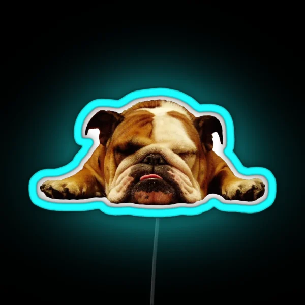 English Bulldog Lazy Beast RGB Neon Sign