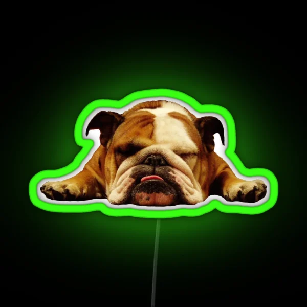 English Bulldog Lazy Beast RGB Neon Sign