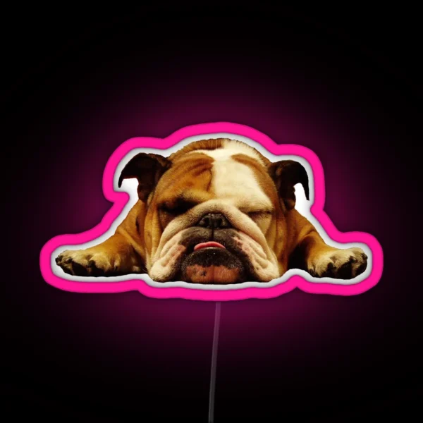 English Bulldog Lazy Beast RGB Neon Sign