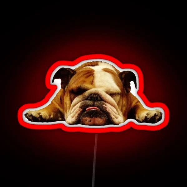 English Bulldog Lazy Beast RGB Neon Sign