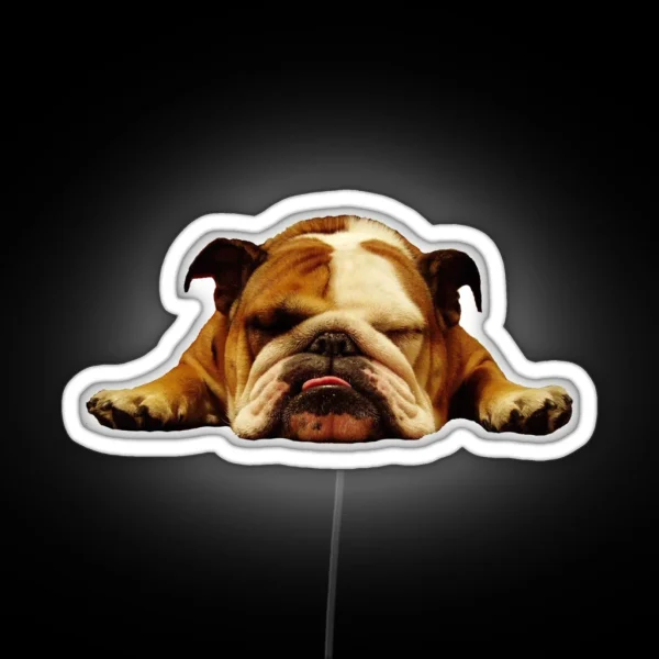 English Bulldog Lazy Beast RGB Neon Sign