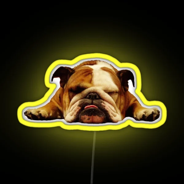 English Bulldog Lazy Beast RGB Neon Sign