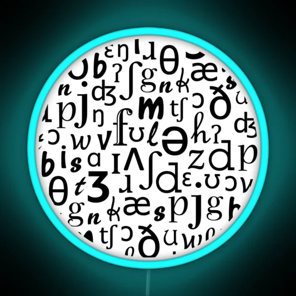 English Phonetic Sounds Linguistics White RGB Neon Sign
