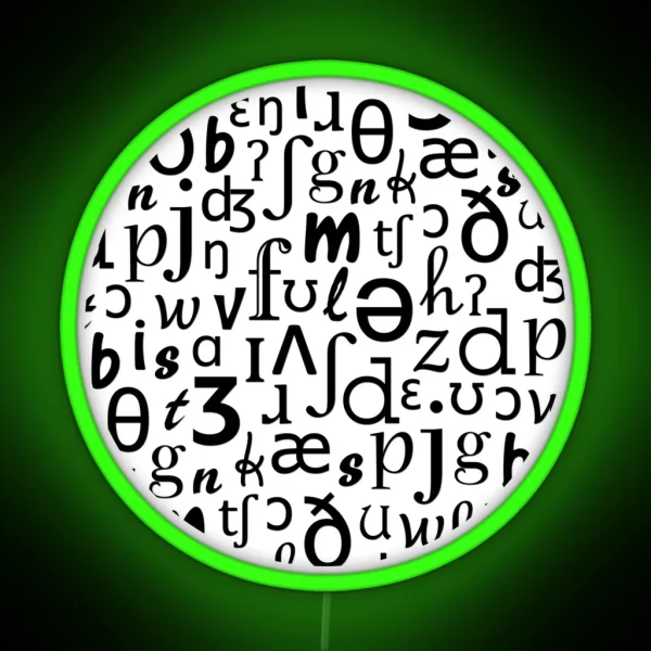 English Phonetic Sounds Linguistics White RGB Neon Sign