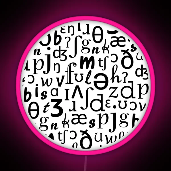 English Phonetic Sounds Linguistics White RGB Neon Sign