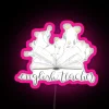 Neon RGB LED Sign with English Teacher and Floral Designs