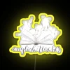 RGB Neon Sign with English Teacher Floral and Open Book Design