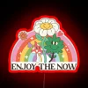 Motivational now moment decor reminder with colorful ambient glow effects