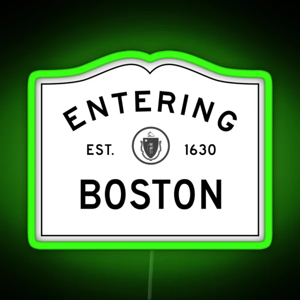 Entering Boston RGB Neon Sign