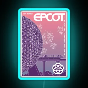 Epcot Center Twilight Hours RGB Neon Sign