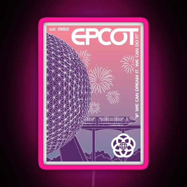 Epcot Center Twilight Hours RGB Neon Sign