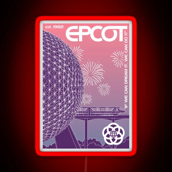 Epcot Center Twilight Hours RGB Neon Sign