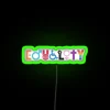 Equality and love shine bright with vibrant multi-colored neon lighting