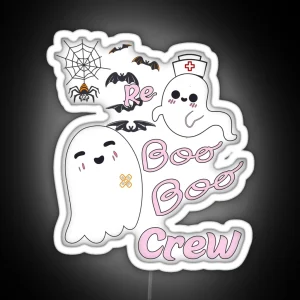 Er Boo Boo Crew Classic Led Boo Boo Crew Nurse Led Halloween Led Nurse Led Gift For Dad Gift For Men RGB Neon Sign