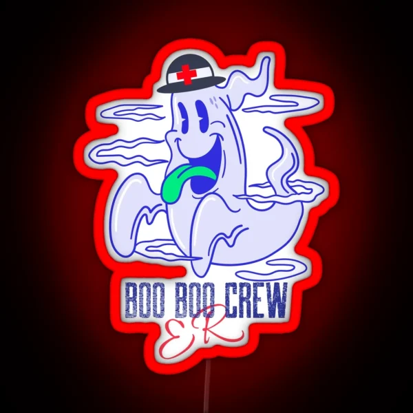ER BOO BOO CREW Ghostly Fun For The Spirits RGB Neon Sign
