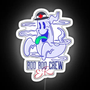 ER BOO BOO CREW Ghostly Fun For The Spirits RGB Neon Sign