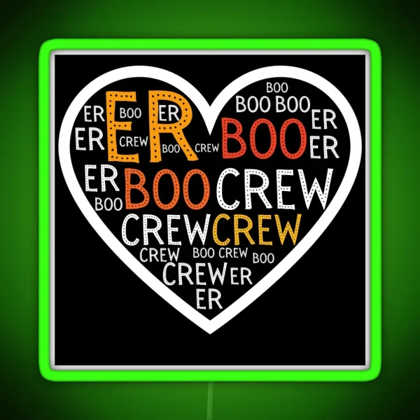 ER Boo Boo Crew Heart Shaped RGB Neon Sign