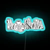 Vibrant Neon Sign with Eras Books Logo in RGB Colors