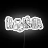 Vibrant neon sign featuring iconic Eras album artwork in RGB