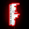 Neon sign featuring iconic ERAS Tour setlists in vibrant colors.