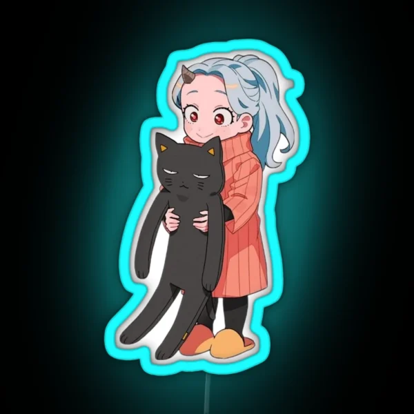 Eri Chan Holding A Cat RGB Neon Sign