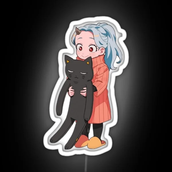 Eri Chan Holding A Cat RGB Neon Sign
