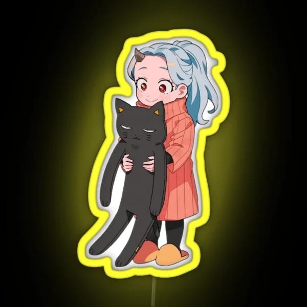 Eri Chan Holding A Cat RGB Neon Sign