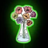 Unique Modern Erlenmeyer Flask Shaped Neon Sign with Bouquet Design