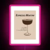 RGB neon bar decorations lighting with vibrant espresso martini design