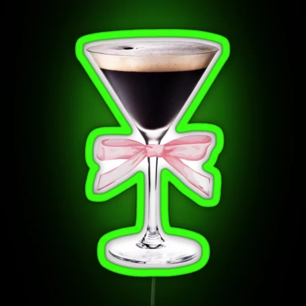 Espresso Martini With Pink Bow RGB Neon Sign