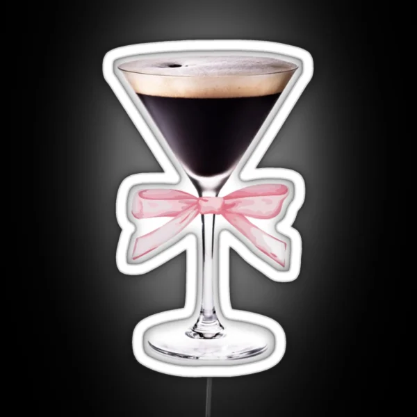 Espresso Martini With Pink Bow RGB Neon Sign