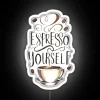 Electric espresso machine-themed neon bar decoration with color-changing capabilities