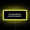 RGB neon sign showcasing Essential Employees in Always Sunny humor
